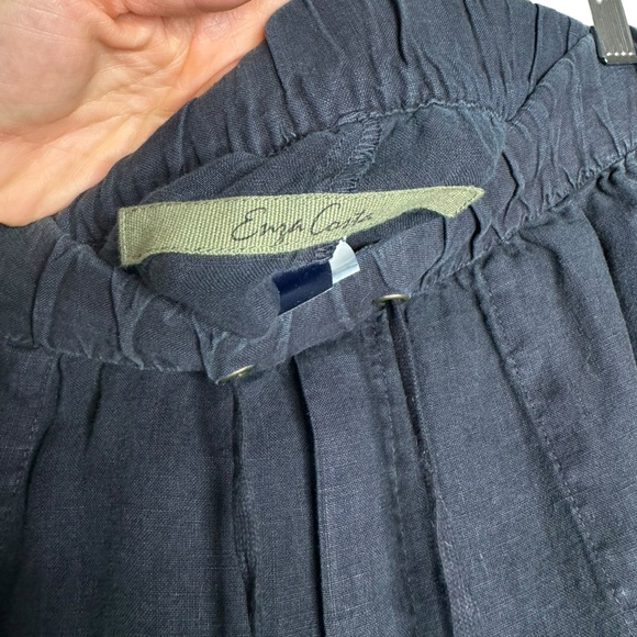 Enza Costa | Linen Easy Pants in Navy Blue 1/Small - Picture 2 of 10